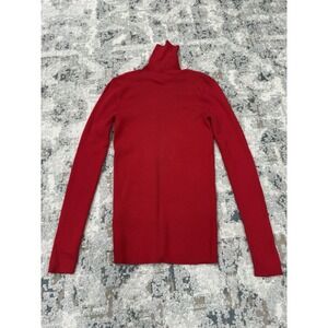 Lauren Ralph Lauren Red Ribbed Turtleneck Sweater Women's Size PS Free US Ship